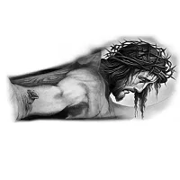 Jesus Hand Tattoo Design Waterproof Boys and Girls Temporary Body Tattoo-thumb1