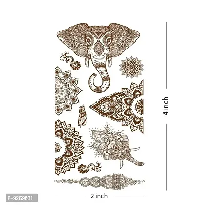 Mehndi Elephant Tattoo Animal Waterproof For Girls Temporary Tattoo-thumb3