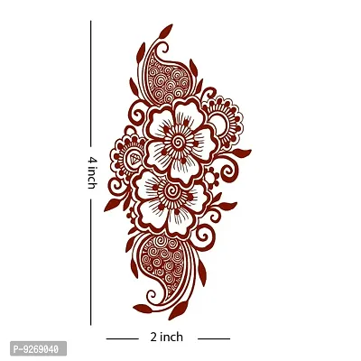 Flower  Mehndi Tattoo Flower Design Waterproof For Girls Temporary Tattoo-thumb2