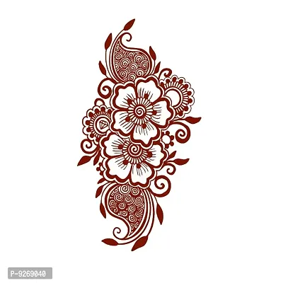 Flower  Mehndi Tattoo Flower Design Waterproof For Girls Temporary Tattoo-thumb3