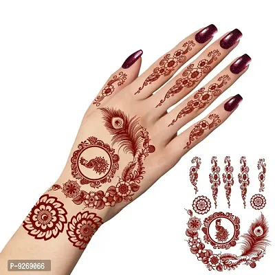 India Henna Mehndi Temporary Tattoo Stencil Kit For Men Women Hand Body Art  Decal Beauty Waterproof Fake Arm Hand Reuse Tatoo - Temporary Tattoos -  AliExpress