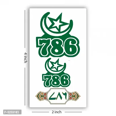 786 Tattoo Muslim Star on Hand Temporary Tattoo Waterproof For Boys and Grils-thumb2