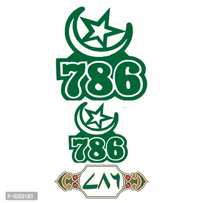 786 Tattoo Muslim Star on Hand Temporary Tattoo Waterproof For Boys and Grils-thumb3