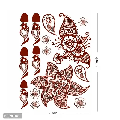 Full Hand Mehndi Flower Design Tattoo Waterproof For Women Temporary Tattoo-thumb2