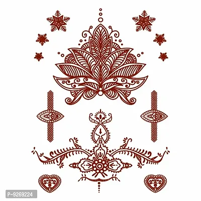 Heena Mehndi Tattoo Flower Henna Tattoo Hand Leaf Boder Tattoo For Women Temporary Tattoo-thumb2