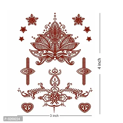 Heena Mehndi Tattoo Flower Henna Tattoo Hand Leaf Boder Tattoo For Women Temporary Tattoo-thumb4