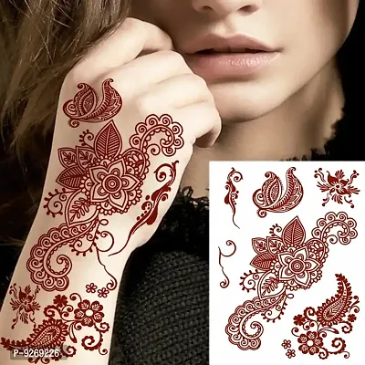 Mandala Mehndi Tattoo Flower Henna Tattoo Hand Leaf Boder Tattoo For Women Temporary Tattoo-thumb0