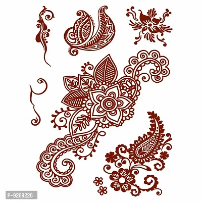 Mandala Mehndi Tattoo Flower Henna Tattoo Hand Leaf Boder Tattoo For Women Temporary Tattoo-thumb3