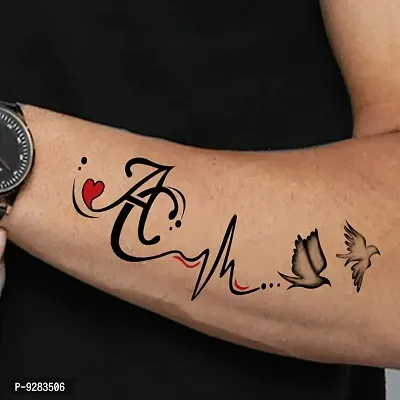 A and C Name Latter Tattoo Heart Line Tattoo Waterproof For Girls and Boys Temporary Tattoo