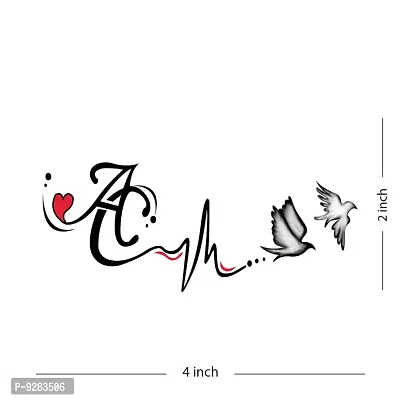 A and C Name Latter Tattoo Heart Line Tattoo Waterproof For Girls and Boys Temporary Tattoo-thumb2