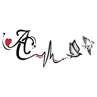 A and C Name Latter Tattoo Heart Line Tattoo Waterproof For Girls and Boys Temporary Tattoo-thumb2