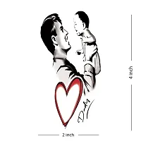 Dad with Boys Tattoo Heart Temporary Tattoo For Boys and Girls Waterproof-thumb1