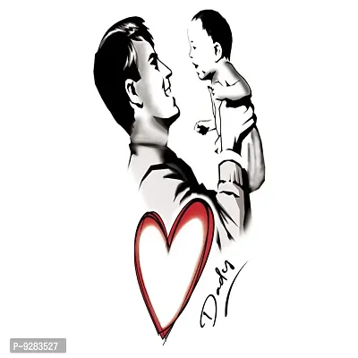 Dad with Boys Tattoo Heart Temporary Tattoo For Boys and Girls Waterproof-thumb3