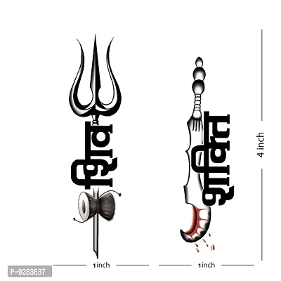 Shiv Shakti Trishul Tattoo Rudhraksha Waterproof For Men and Women Temporary Tattoo-thumb3