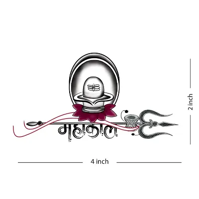 Mahakal Shivling Tattoo Lord Trishul Waterproof For Women Temporary Tattoo-thumb3