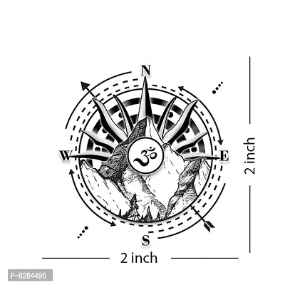 Om and Mountain Tattoo Compass Waterproof For Women Temporary Tattoo-thumb2