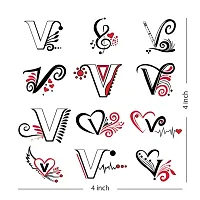 V Name Alphabet Tattoo Waterproof For Men and Women Temporary Body Tattoo-thumb2