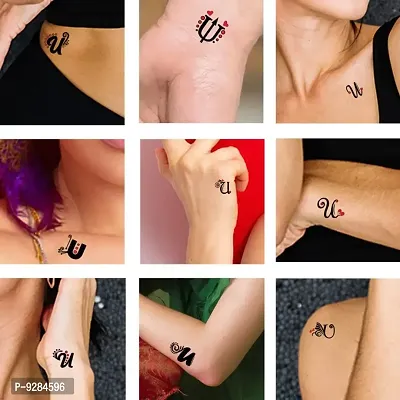 U Name Alphabet Tattoo Waterproof For Men and Women Temporary Body Tattoo-thumb0