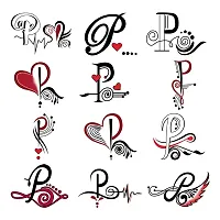 P Name Alphabet Tattoo Waterproof For Men and Women Temporary Body Tattoo-thumb1