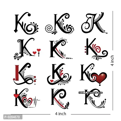 K Name Alphabet Tattoo Waterproof For Men and Women Temporary Body Tattoo-thumb2