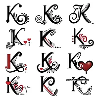 K Name Alphabet Tattoo Waterproof For Men and Women Temporary Body Tattoo-thumb3