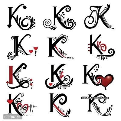 K Name Alphabet Tattoo Waterproof For Men and Women Temporary Body Tattoo-thumb4