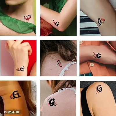 G Name Alphabet Tattoo Waterproof For Men and Women Temporary Body Tattoo