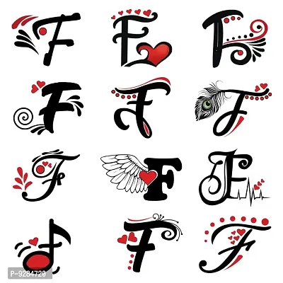 F Name Alphabet Tattoo Waterproof For Men and Women Temporary Body Tattoo-thumb2