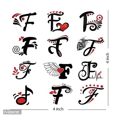 F Name Alphabet Tattoo Waterproof For Men and Women Temporary Body Tattoo-thumb4