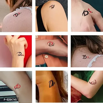 D Name Alphabet Tattoo Waterproof For Men and Women Temporary Body Tattoo