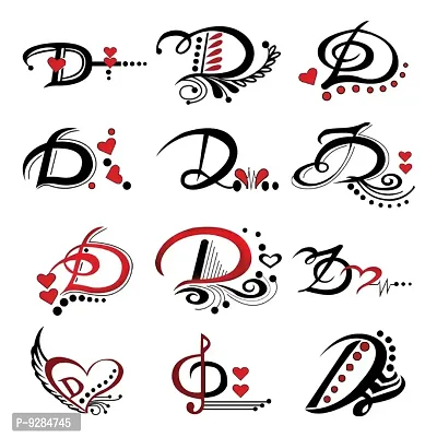 D Name Alphabet Tattoo Waterproof For Men and Women Temporary Body Tattoo-thumb2