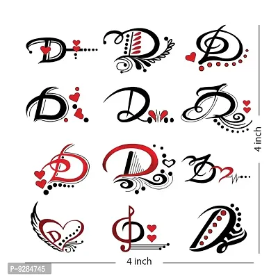 D Name Alphabet Tattoo Waterproof For Men and Women Temporary Body Tattoo-thumb3