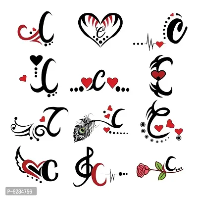 C Name Alphabet Tattoo Waterproof For Men and Women Temporary Body Tattoo-thumb2