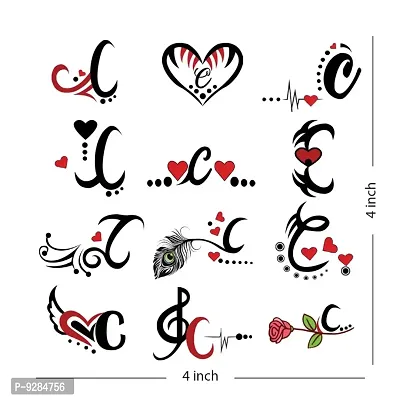 C Name Alphabet Tattoo Waterproof For Men and Women Temporary Body Tattoo-thumb3