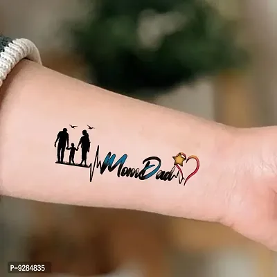 Mom and Dad Tattoo Family Heart Waterproof For Men and Women Temporary Body Tattoo-thumb0