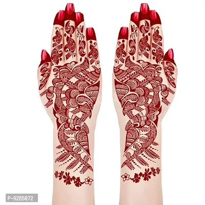 Full hand henna tattoo Design both hand (one pair) feel realistic mehndi color on hand