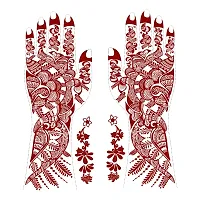 Full hand henna tattoo Design both hand (one pair) feel realistic mehndi color on hand-thumb3