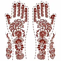 Full hand Henna Tattoo Design Both Hand (one pair) Feel Realistic Mehndi Color on Hand-thumb1