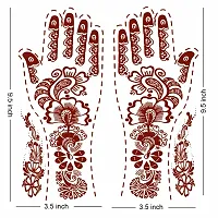 Full hand Henna Tattoo Design Both Hand (one pair) Feel Realistic Mehndi Color on Hand-thumb3