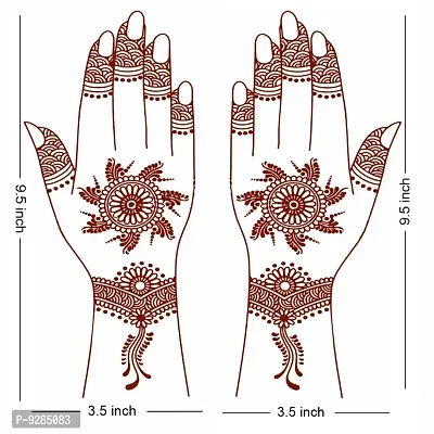 Full Hand Henna Tattoo Both Hand Realistic mehndi color on hand For Women-thumb4