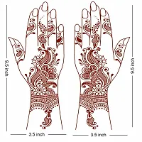 Full Hand Henna Tattoo Flower Both Hand Realistic mehndi color on hand For Women-thumb3