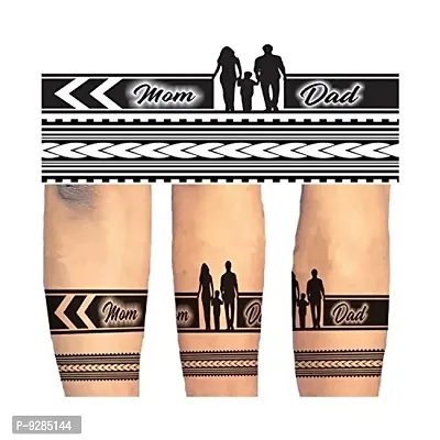 Temporary Tattoowala Mom Dad Hand Band  Tribal Temporary tattoo Design Round Shape Waterproof for Boy