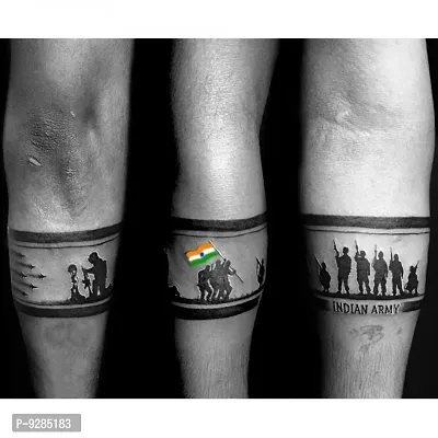Temporary Tattoowala Indian Army Hand Band Waterproof Temporary Tattoo For Boys  Girls Special on independence day