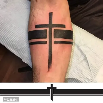 Temporary Tattoowala Armband Cross Tattoo Waterproof Men and Women Temporary Body Tattoo-thumb0