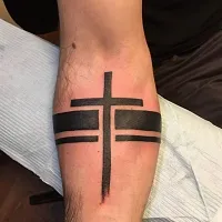 Temporary Tattoowala Armband Cross Tattoo Waterproof Men and Women Temporary Body Tattoo-thumb1