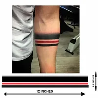 Armband Tattoo Red and Black Stripe Waterproof Men and Women Temporary Body Tattoo-thumb1