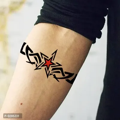 Star with Tribal Hand Band Tattoo Waterproof For Boy and Girl Temporary Body Tattoo Star with Tribal Hand Band Tattoo