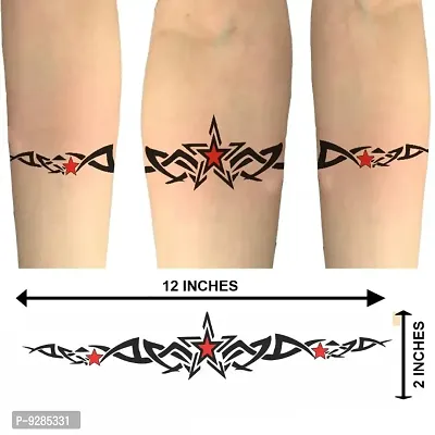 Star with Tribal Hand Band Tattoo Waterproof For Boy and Girl Temporary Body Tattoo Star with Tribal Hand Band Tattoo-thumb2