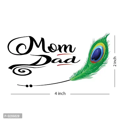 Mom and Dad Tattoo with Peacock Feather Waterproof Temporary Body Tattoo  (Mom and Dad Tattoo)-thumb2