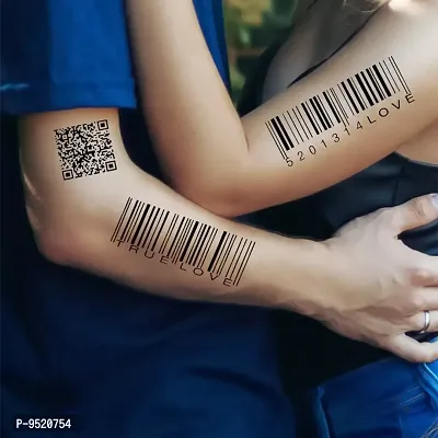 Temporary Tattoo Sticker True Love Barcode Tattoo Waterproof Sticker For Men and Women Temporary Body Tattoo